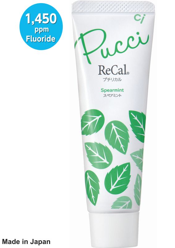 Професійна зубна паста Pucci ReCal Made in Japan_фтор 1450 ppt_смак мʼяти «Spearmint» 