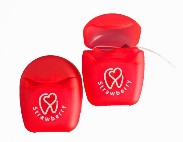 Полунична зубна нитка для чутливих зубів і ясен, Ci Floss Wax Mini, 2шт, 20м