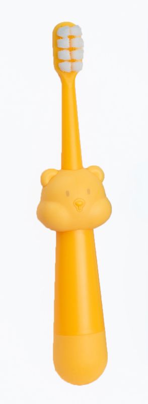 Зубна щітка Ci Little Bear силіконовий ведмедик для дітей 1,5-6 років ультратонка надмʼяка щетина жовта
