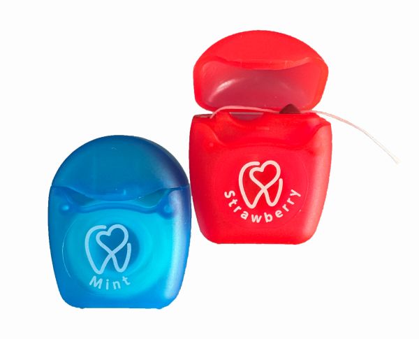 Полунично-м'ятна зубна нитка для чутливих зубів і ясен, Ci Floss Wax Mini, 2шт, 20м