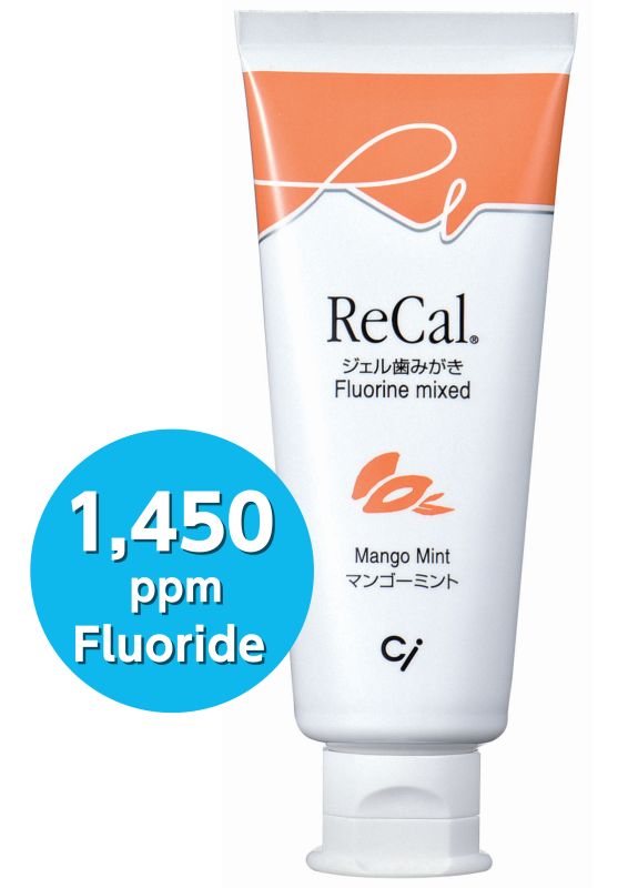 Паста-гель ReCal Mango Mint_Made in Japan фтор 1450ppm+20% ксиліт_CPC+IPMP_від 6 років_манго