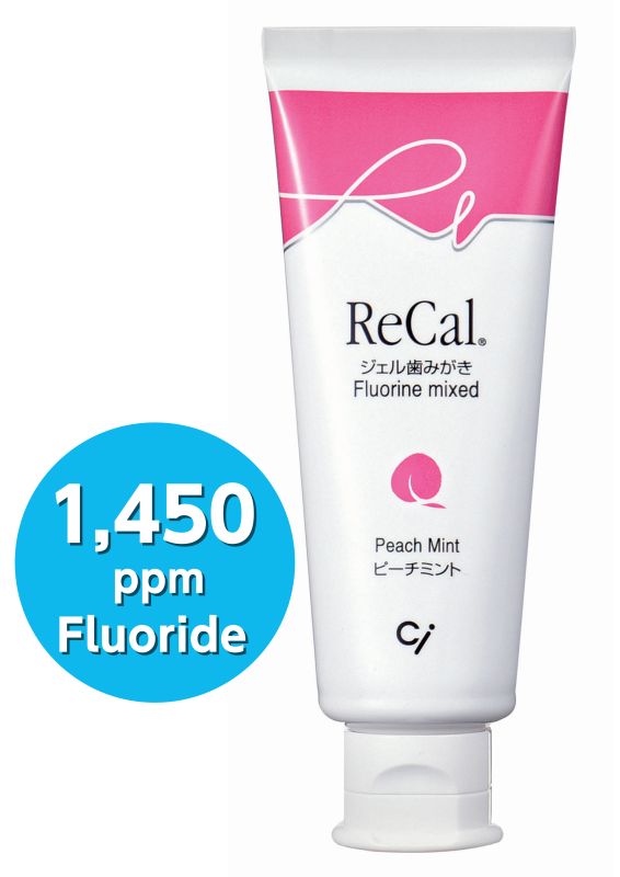 Паста-гель ReCal Peach Mint_Made in Japan фтор 1450ppm+20% ксиліт_CPC+IPMP_від 6 років_персик