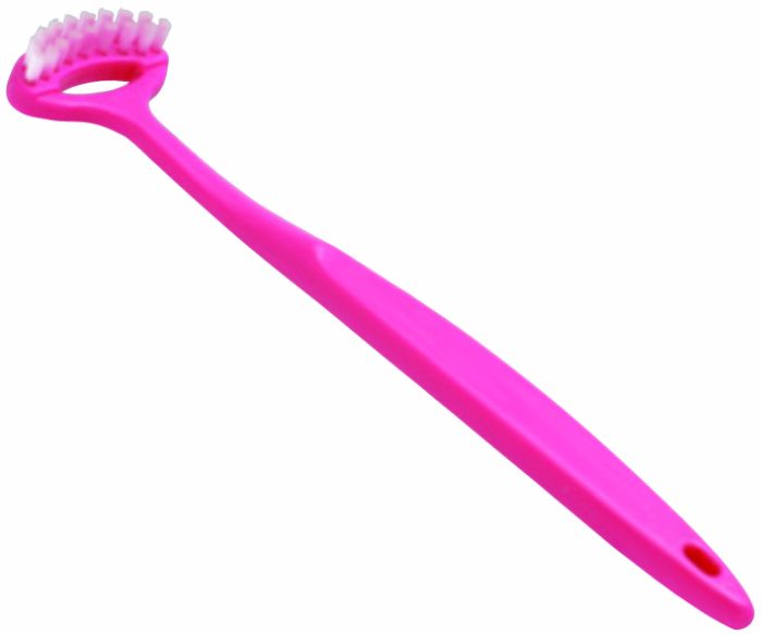 Щітка для язика Tongue Cleaner Made in Japan очищає поверхню не пошкоджуючи смакових рецепторів та приємна на дотик_рожева