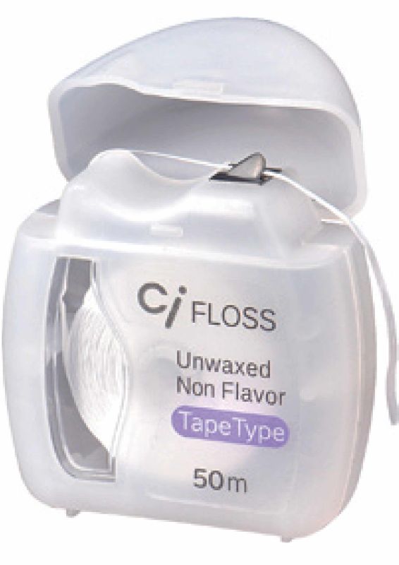 Ci Floss PTFE 50m_широка зубна стрічка з матеріалу на основі фтору_без воску_без смаку_підходить для імплантів