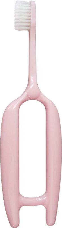 2 Way Easy Grip зубна щітка для людей з порушенням опорно рухового апарату_для послабленої долоні_зручна для протезу_рожева
